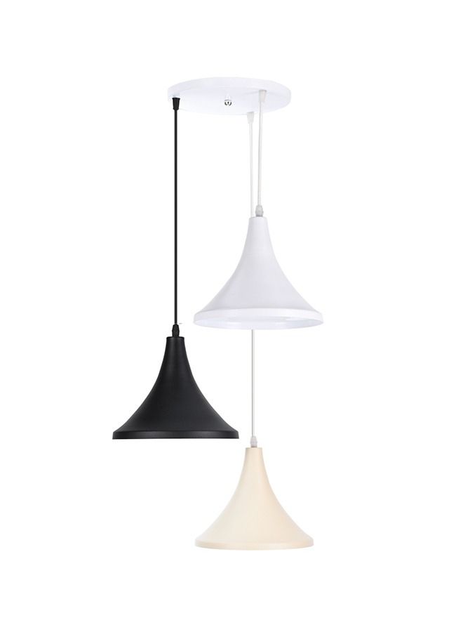 El Rawda Lighting Elina Ceiling lamp - Triple | modern decorative LED E27 pendant light ceiling lamp hanging | suitable for any room | Color: White - Black - Cream | Size: 70x38 cm - Image 1