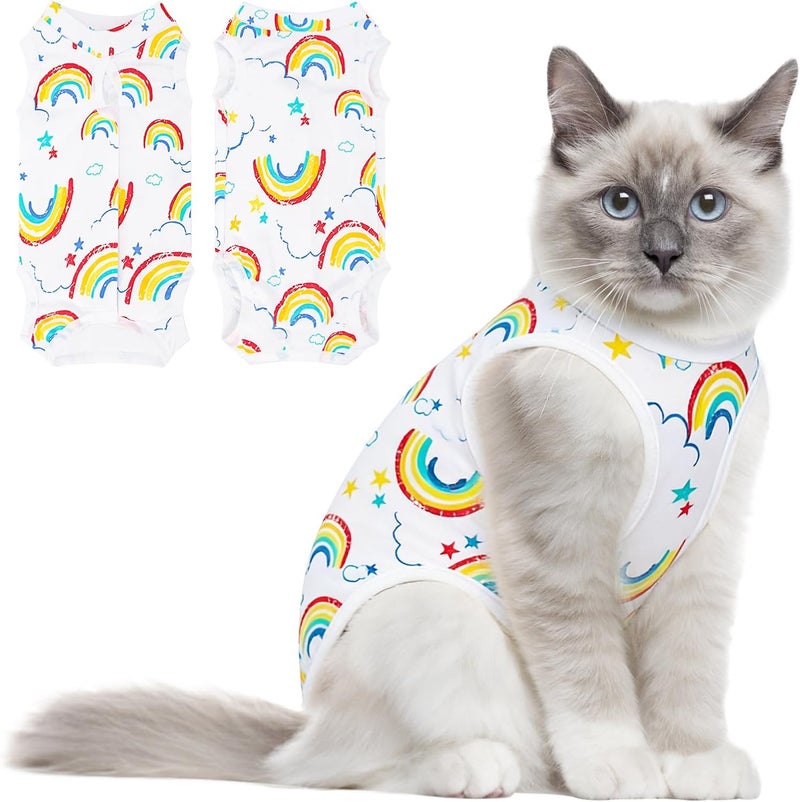 Coppthinktu Cat Recovery Suit Female Cats Onesie for Cats, Breathable Cat Surgery Suit for Surgical Abdominal Wounds Skin Diseases, Cute Kitten Spay Recovery Suit E-Collar Alternative Anti Licking - Image 1
