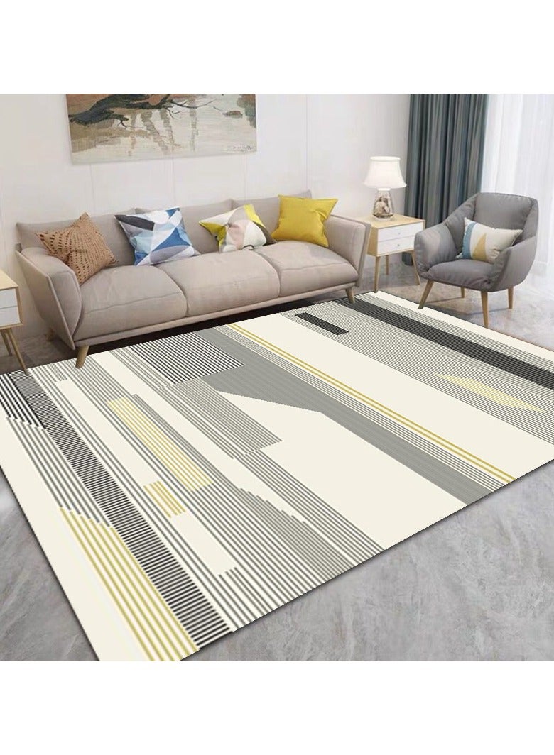 Loquat Squality Polyester Fiber Minimalist Geometric Printed Carpet - Image 1
