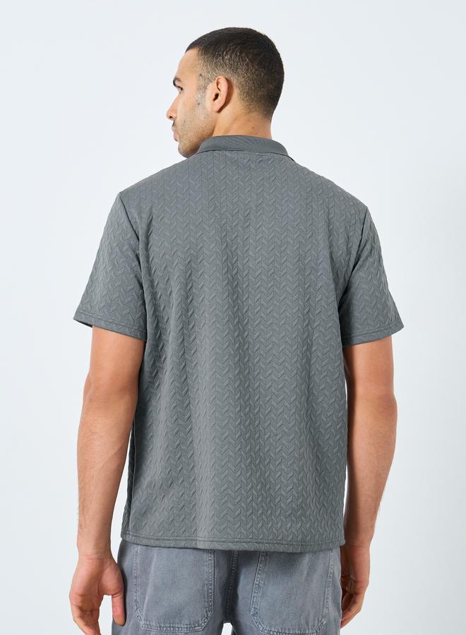 Styli Relaxed Fit Quarter Zip Pique Polo - Image 5