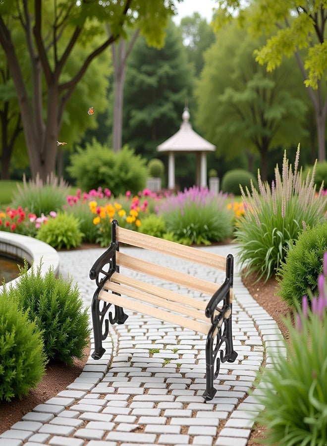 SelHeng 2Pcs 1/24 Miniature Park Bench Dollhouse Decoration Accessories - Image 4