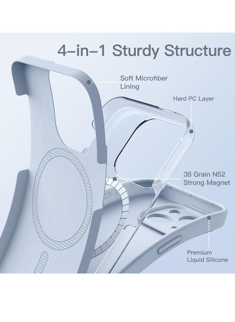 Raxoom ELTRAZONE Blue Magnetic Silicone Case for iPhone 15 â€“ 6.1-Inch, MagSafe-Compatible, Complete Camera Lens Protection - Image 4