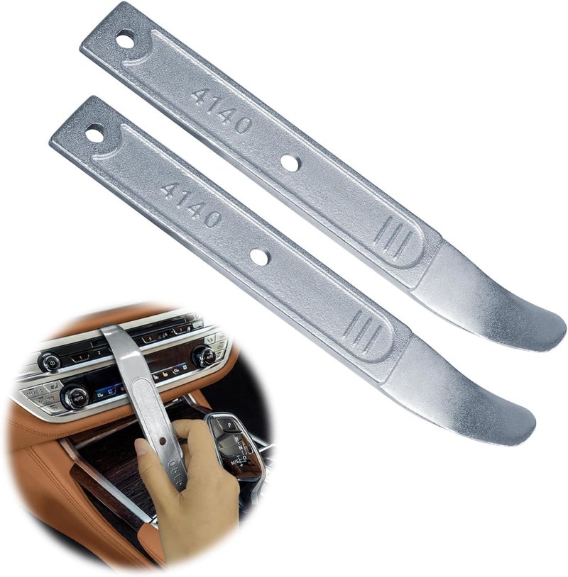 BFXM 4140 pry tool, trim removal pry tool, panel removal tools for auto trim, Car Trim Removal pry Tool Kit, interior door trim pry tool, panel popper tool, metal pry bar for automotive Planes (2 pack) - Image 1