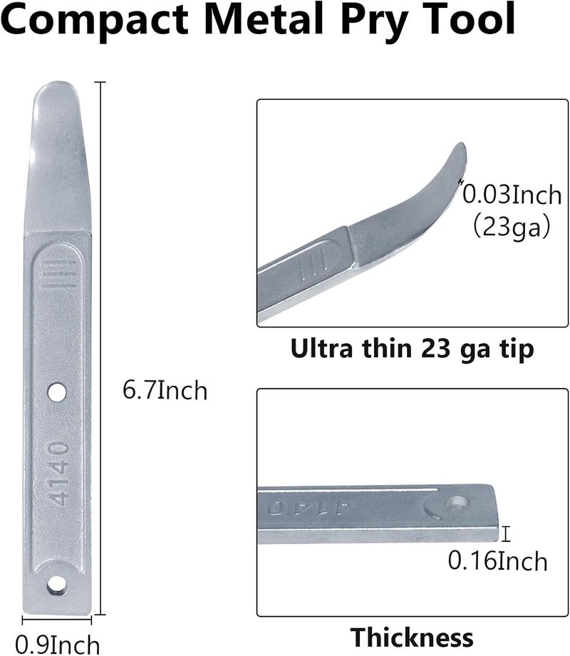 BFXM 4140 pry tool, trim removal pry tool, panel removal tools for auto trim, Car Trim Removal pry Tool Kit, interior door trim pry tool, panel popper tool, metal pry bar for automotive Planes (2 pack) - Image 2