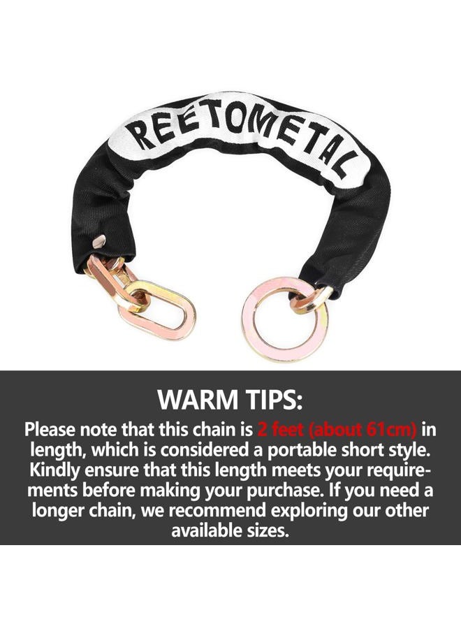 REETOMETAL Hardened Steel 2 Foot x 5/16 Inch (9mm) Thick Heavy Duty Square Security Lock Chain for Motorcycles, Bicycles, Trailers, Containers, Fence, etc. - Image 2