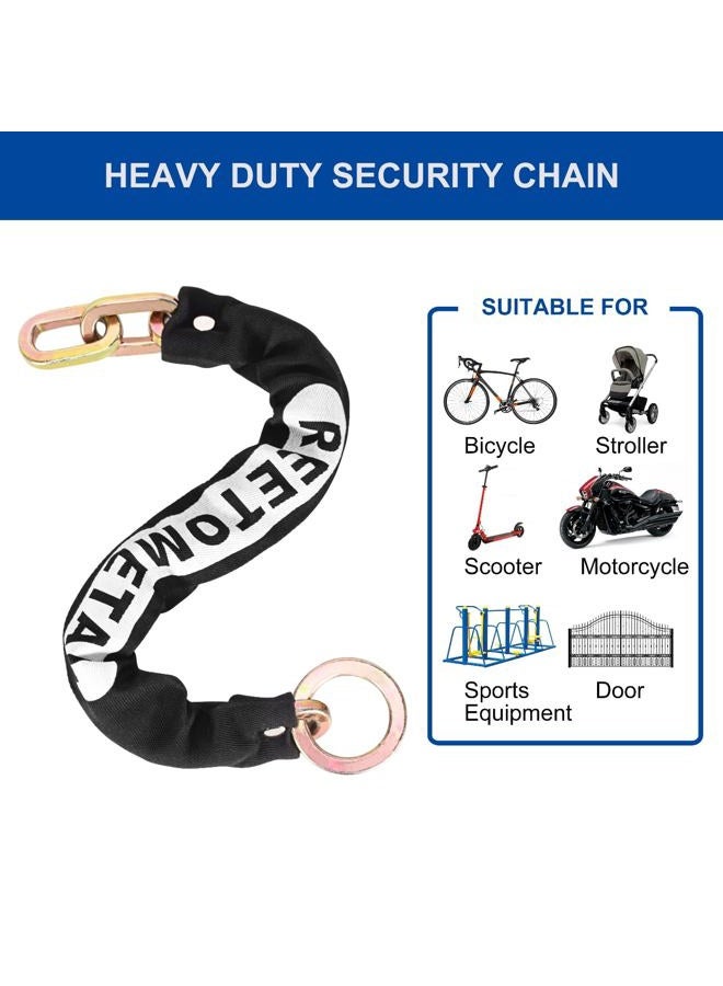 REETOMETAL Hardened Steel 2 Foot x 5/16 Inch (9mm) Thick Heavy Duty Square Security Lock Chain for Motorcycles, Bicycles, Trailers, Containers, Fence, etc. - Image 3