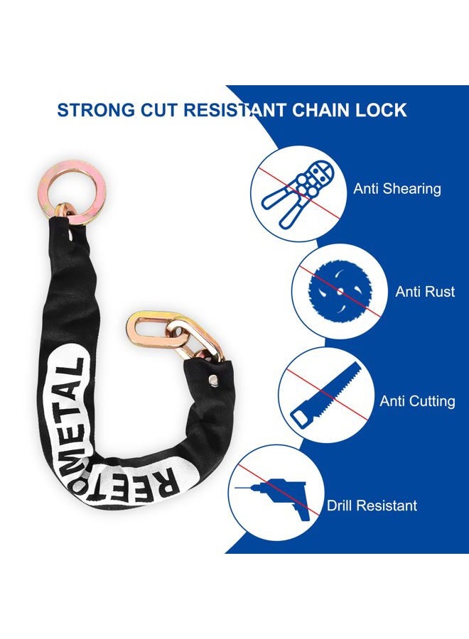 REETOMETAL Hardened Steel 2 Foot x 5/16 Inch (9mm) Thick Heavy Duty Square Security Lock Chain for Motorcycles, Bicycles, Trailers, Containers, Fence, etc. - Image 5