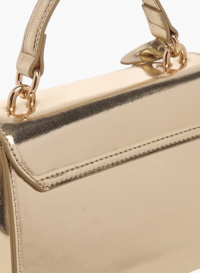 Flora Bella By Shoexpress Women Solid Satchel Bag with Detachable Strap and Flap Closure