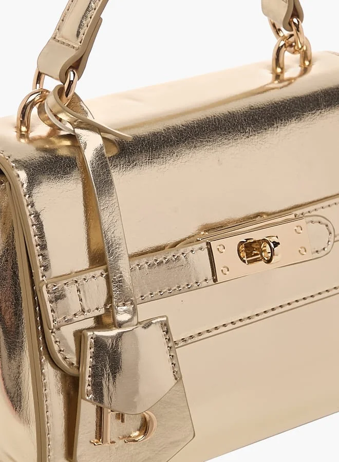 Flora Bella By Shoexpress Women Solid Satchel Bag with Detachable Strap and Flap Closure