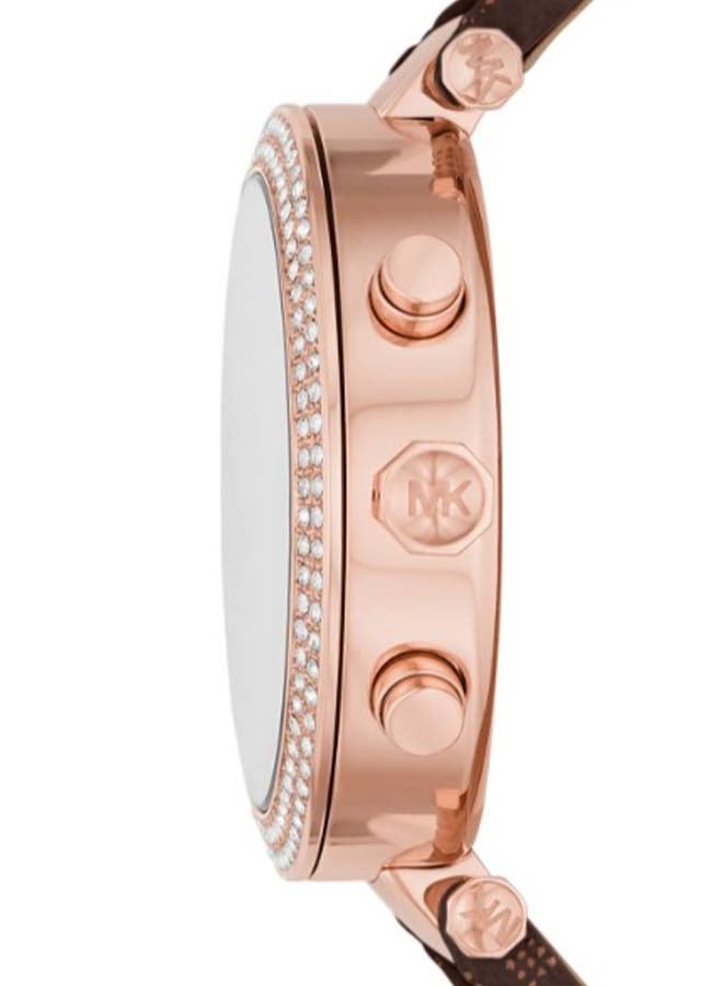 Michael Kors Women Parker Round Shape Leather Band Chronograph Wrist Watch 39 mm - Brown - MK6917 - Image 2