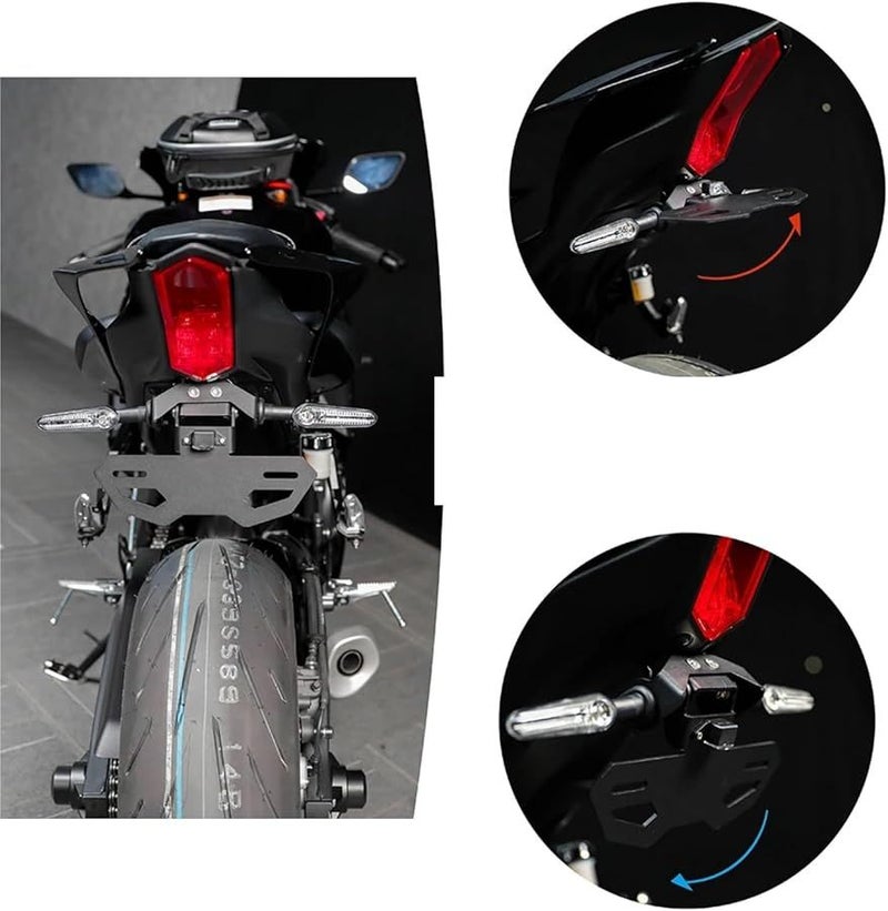 ياماها YZF MT07 FZ07 2024 دراجة نارية حامل لوحة ترخيص LED أنيق خلفي - Image 3