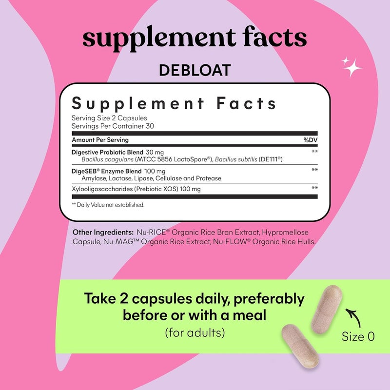 Lemme كبسولات ليمي ديبلوت 3 في 1 للبروبيوتيك والبريبايوتيك وإنزيمات الهضم لتخفيف الانتفاخ والغازات 2 بروبيوتيك مدروس سريرياً مع 5 إنزيمات هضم لتحسين الهضم للنساء والرجال 60 حبة - Image 5