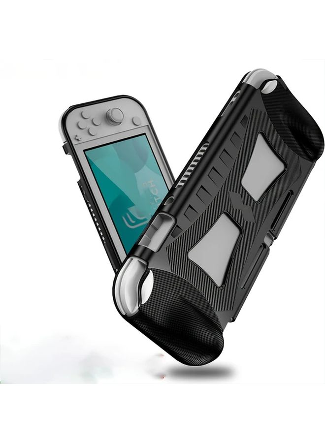 Switch Lite Case Protective Cover Hybrid TPU Carbon Fiber Black Drop Proof Slim - Image 3