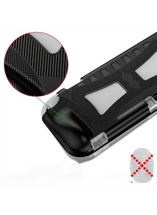 Switch Lite Case Protective Cover Hybrid TPU Carbon Fiber Black Drop Proof Slim - Image 4