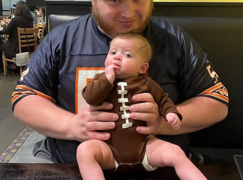 Ayalinggo Baby Football Costume Outfit Newborn Boy Girl Game Day Onesie Bubble Sweatshirt Romper Cute Fall Clothes Brown Football Costume 0-3 Months - Image 3