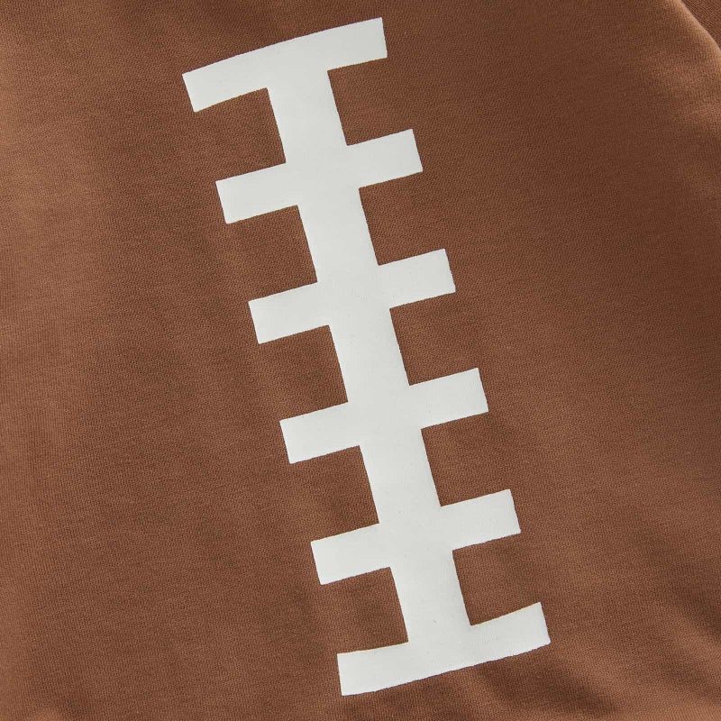 Ayalinggo Baby Football Costume Outfit Newborn Boy Girl Game Day Onesie Bubble Sweatshirt Romper Cute Fall Clothes Brown Football Costume 0-3 Months - Image 5
