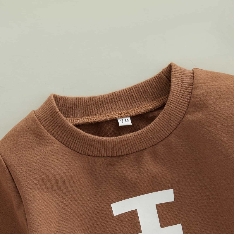 Ayalinggo Baby Football Costume Outfit Newborn Boy Girl Game Day Onesie Bubble Sweatshirt Romper Cute Fall Clothes Brown Football Costume 0-3 Months - Image 4