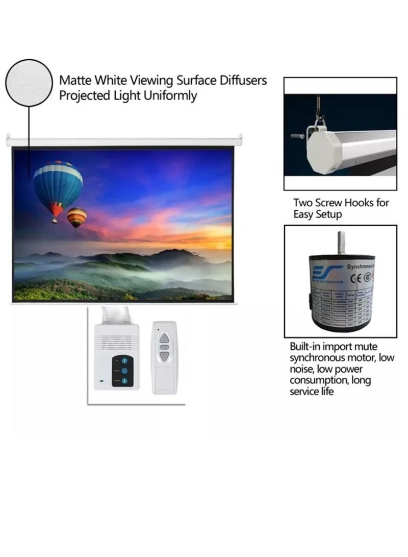 Teqnostore Electric display screen for the projector, measuring 240x240 cm, with a remote control - Image 4