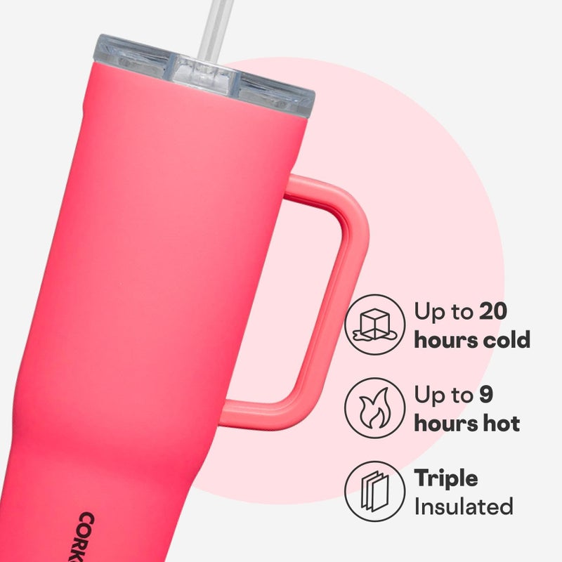 Corkcicle Cruiser Insulated Tumbler - Keeps Drinks Cold 20 Hours - Triple-Insulated Stainless Steel - Spill-Proof Lid - Summer Drinkware Gift - Keeps Drinks Ice Cold - 40 oz - Paradise Punch - Image 3