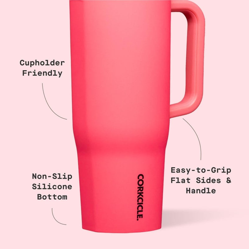 Corkcicle Cruiser Insulated Tumbler - Keeps Drinks Cold 20 Hours - Triple-Insulated Stainless Steel - Spill-Proof Lid - Summer Drinkware Gift - Keeps Drinks Ice Cold - 40 oz - Paradise Punch - Image 4