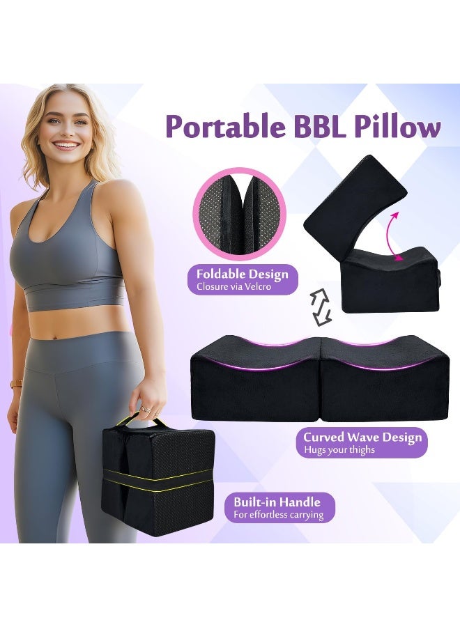 AOSSA وسادة AOSSA BBL بعد الجراحة لرفع المؤخرة البرازيلية دعم الظهر وسادة كرسي BBL التعافي للجلوس القيادة بعد الجراحة مجموعة وسادة الرفع سوداء - Image 4