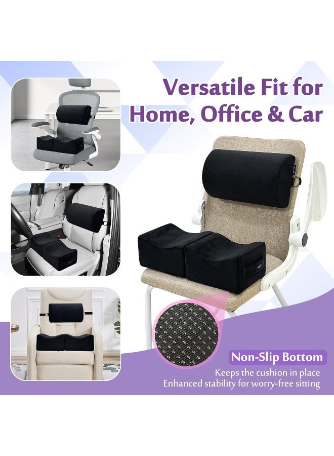 AOSSA وسادة AOSSA BBL بعد الجراحة لرفع المؤخرة البرازيلية دعم الظهر وسادة كرسي BBL التعافي للجلوس القيادة بعد الجراحة مجموعة وسادة الرفع سوداء - Image 5