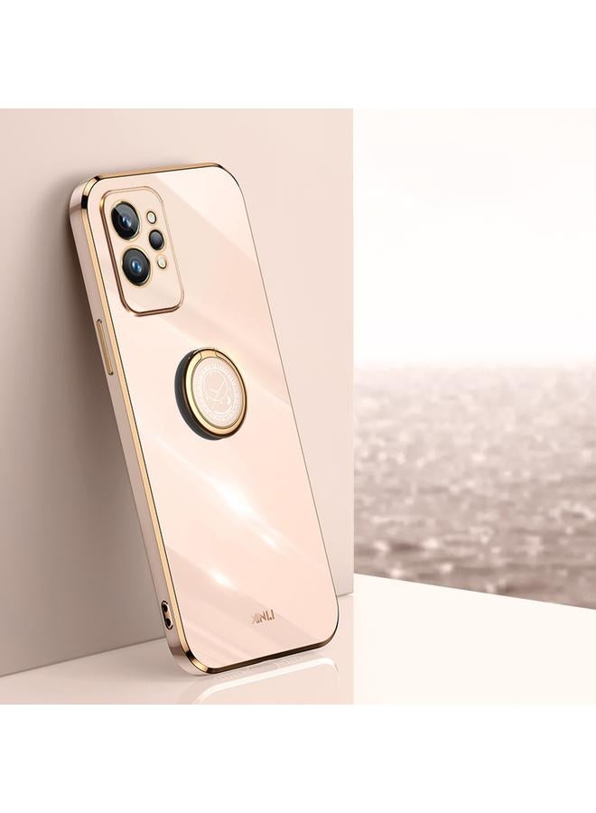 The Bros Case For Realme GT2 Pro XINLI Straight Edge 6D Electroplate TPU Phone Case with Ring Holder