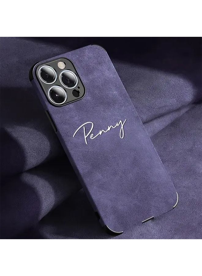 Custom Name Engraved Blue Phone Case For iPhone 15 Pro Max - Image 3