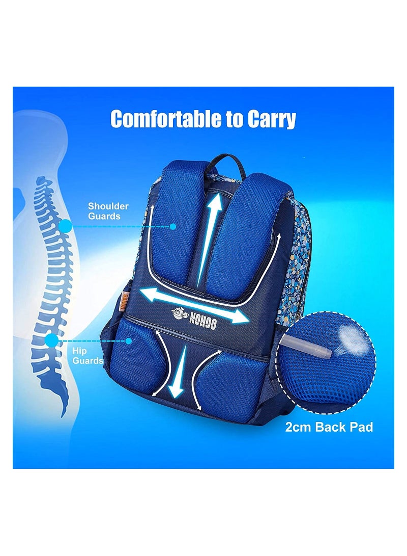 Nohoo حقيبة مدرسية من نوهو - أزرق ريترو - Image 4