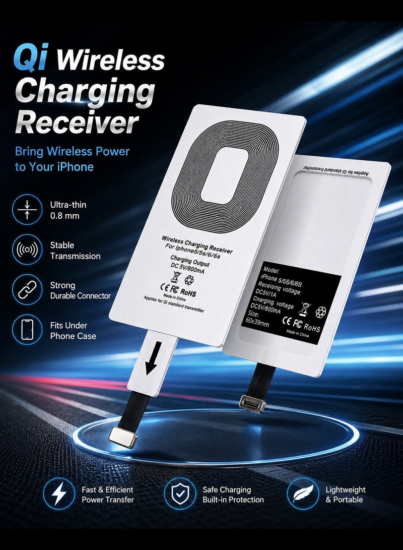 Qi Wireless Charging Receiver Patch for iPhone (Lightning Port) - Image 1