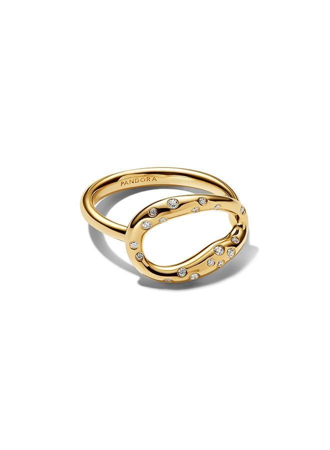 PANDORA Organically Shaped Stone-Set Statement Ring - Image 3