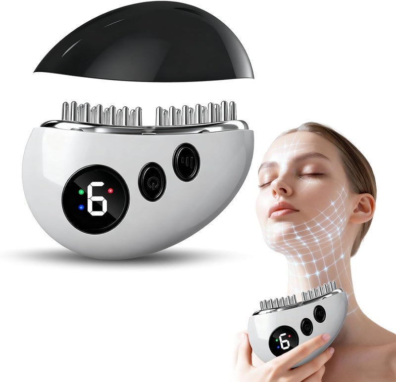 YOOJ ® Lymphatic Contour Face Brush, Facial Gua Sha Lymphatic Drainage Massager for Lifting & Sculpting, with 9-Level Heating, Massage & Vibration Adjustment for Double Chin, Jawline and Puffiness - Image 1