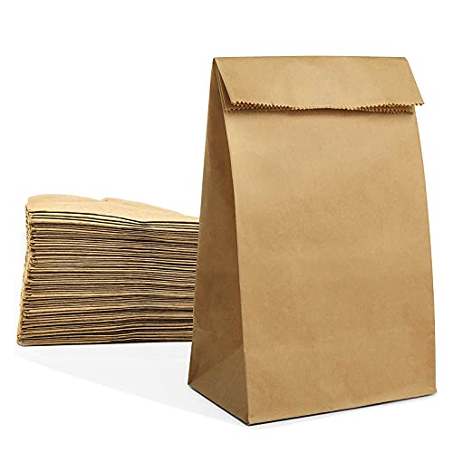 Mintboo Paper Lunch Bags 100 Count 8LB Brown Sack Bulk Strong for Small Business - Image 1