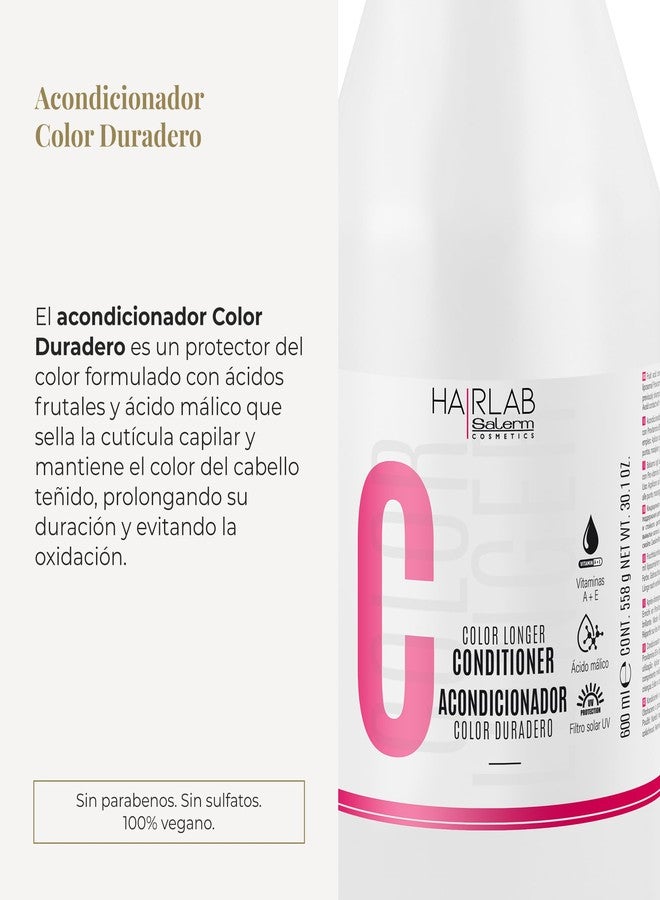 SALERM - Dyed Hair Conditioner - Color Longer Hair Lab - 600 ml - with Provitamin B5 and Vitamins A and E - Seals and Maintains Color - UV Solar Filter - Sulfate and Paraben-Free - Image 2