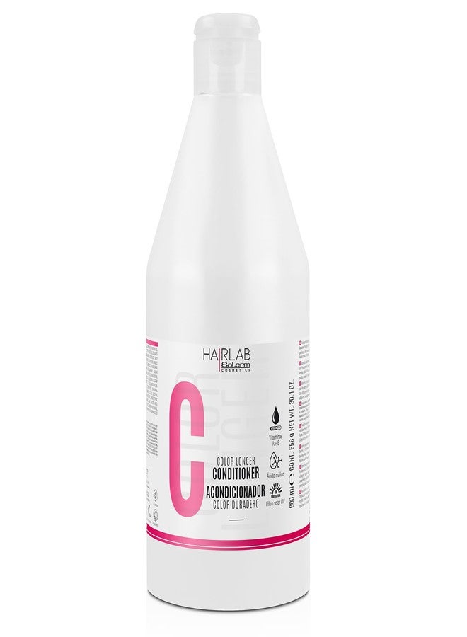 SALERM - Dyed Hair Conditioner - Color Longer Hair Lab - 600 ml - with Provitamin B5 and Vitamins A and E - Seals and Maintains Color - UV Solar Filter - Sulfate and Paraben-Free - Image 1