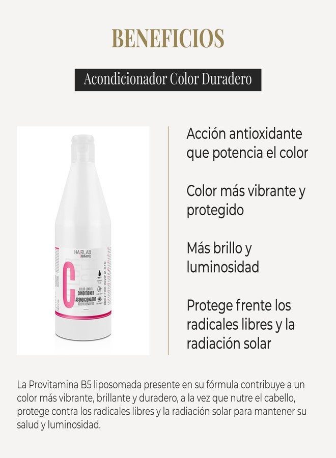 SALERM - Dyed Hair Conditioner - Color Longer Hair Lab - 600 ml - with Provitamin B5 and Vitamins A and E - Seals and Maintains Color - UV Solar Filter - Sulfate and Paraben-Free - Image 3