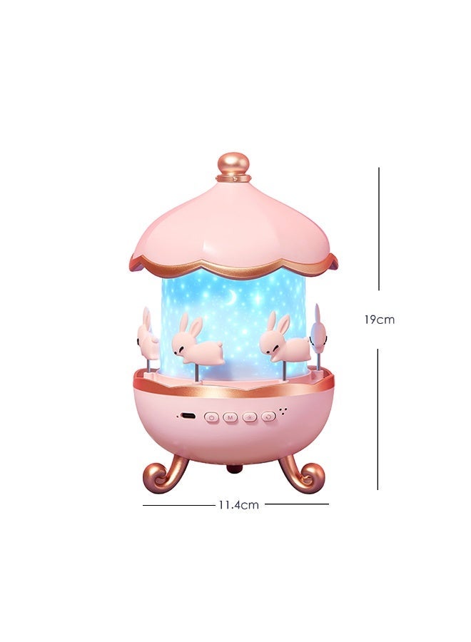 مصباح عرض ليلي متعدد الوظائف للأطفال - إضاءة دوارة مع موسيقى ومؤقت - رفيق النوم المثالي لغرف الأطفال - Image 2