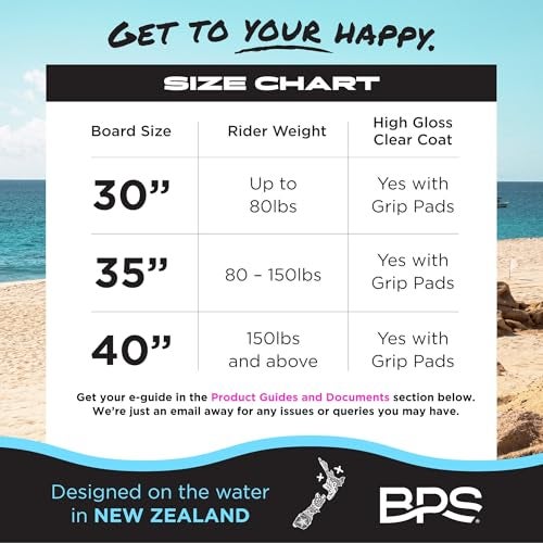 BPS Shaka 30 Inch No Wax Needed Skim Board Epoxy Coated Wood Skimboard with EVA Pads Skim Board for Beginner to Advanced Orange - Image 3