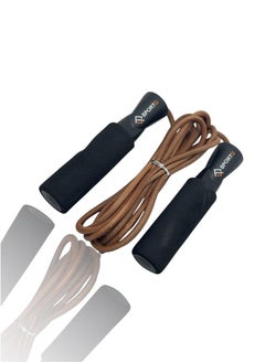 SportQ Burn fat fast with natural leather jump rope high quality jump ropes bold leather speed skipping jump rope non-reaching exercise exercise weight adjustable skipping rope  - Image 1
