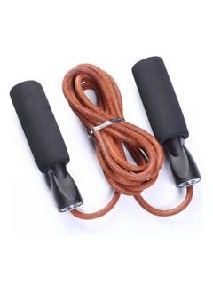 SportQ Burn fat fast with natural leather jump rope high quality jump ropes bold leather speed skipping jump rope non-reaching exercise exercise weight adjustable skipping rope  - Image 2