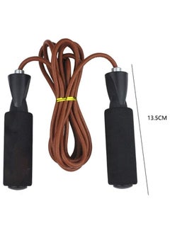 SportQ Burn fat fast with natural leather jump rope high quality jump ropes bold leather speed skipping jump rope non-reaching exercise exercise weight adjustable skipping rope  - Image 3