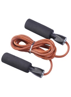 SportQ Burn fat fast with natural leather jump rope high quality jump ropes bold leather speed skipping jump rope non-reaching exercise exercise weight adjustable skipping rope  - Image 4
