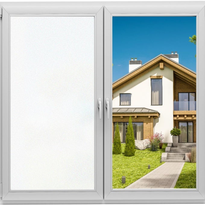 WINDOW PRIVACY FILM FROSTED WINDOW GLASS FILM NONADHESIVE REMOVABLE BATHROOM WINDOW COVERINGS DAY AND NIGHT PRIVACY HEAT UV BLOCKING WINDOW FILM FOR HOME OFFICE WHITE 354X787