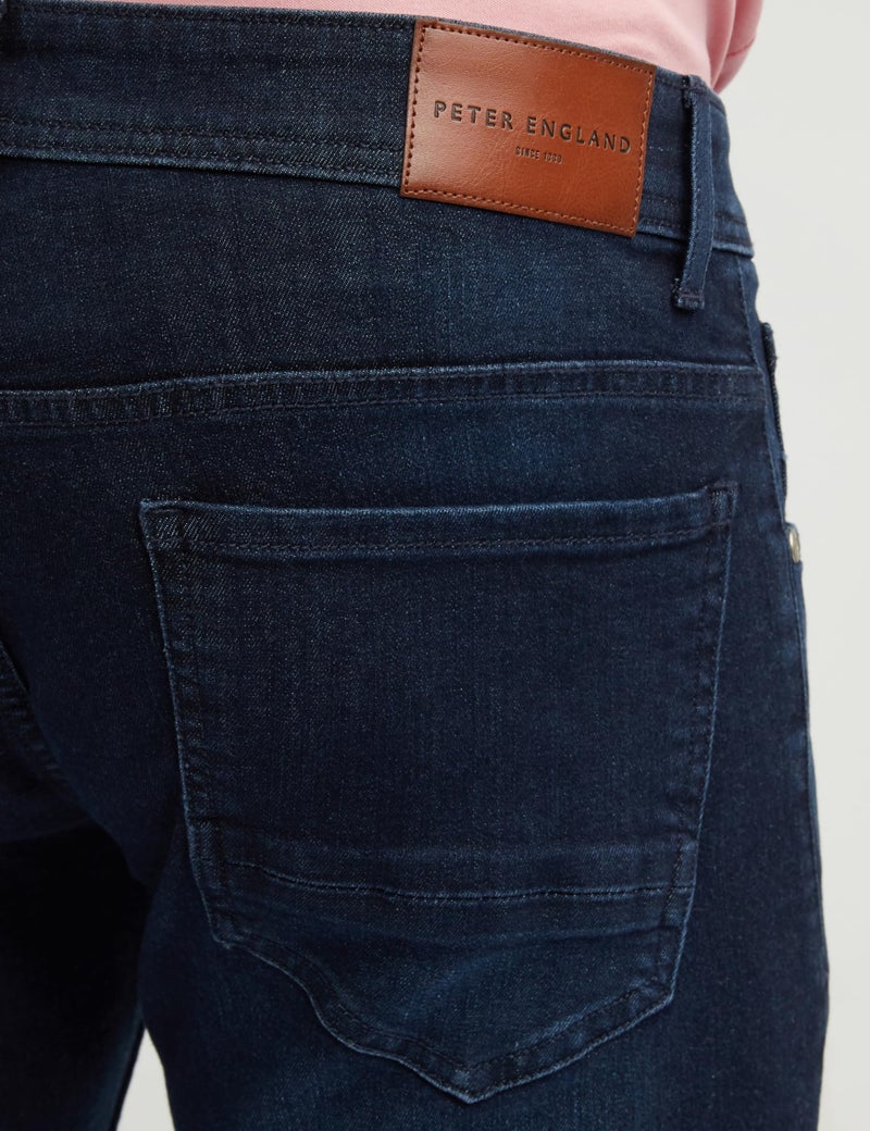Peter England Men's Skinny Jeans (PJDNPSKP929007_Navy_32) | Rise Style: Mid Rise - Image 4