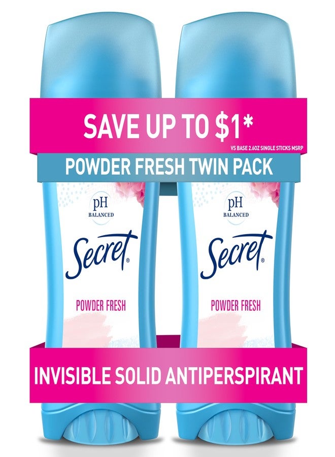 Procter & Gamble Secret Anti-Perspirant Deodorant Invisible Solid Powder Fresh Twin Pack 5.20 oz - Image 1