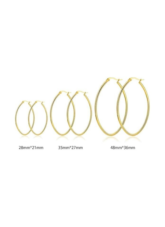 Fayrouz Jewellery Fayruz Jewelry Titanium Steel Geometric Gold Earrings for Men Women Hypoallergenic Huggie Hoop Earrings Set for Cartilage Piercing Suitable for All Occasions  - Image 4