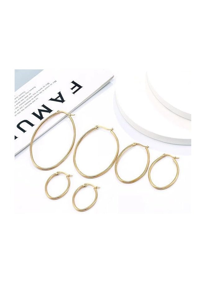 Fayrouz Jewellery Fayruz Jewelry Titanium Steel Geometric Gold Earrings for Men Women Hypoallergenic Huggie Hoop Earrings Set for Cartilage Piercing Suitable for All Occasions  - Image 5