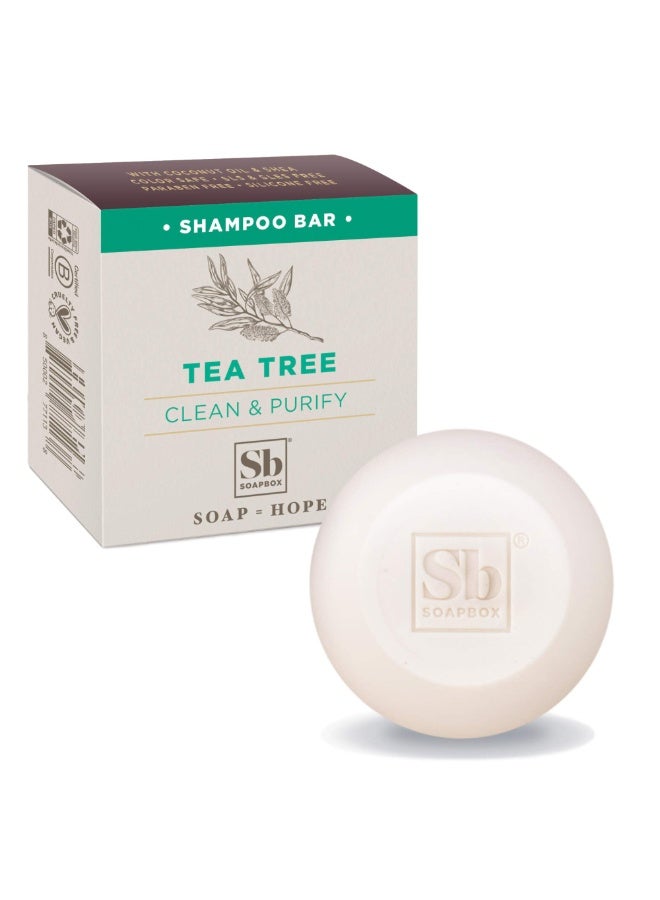 Soapbox Shampoo Bar – Tea Tree Luxe – Refreshing & Anti-Dandruff – 87g - Image 1