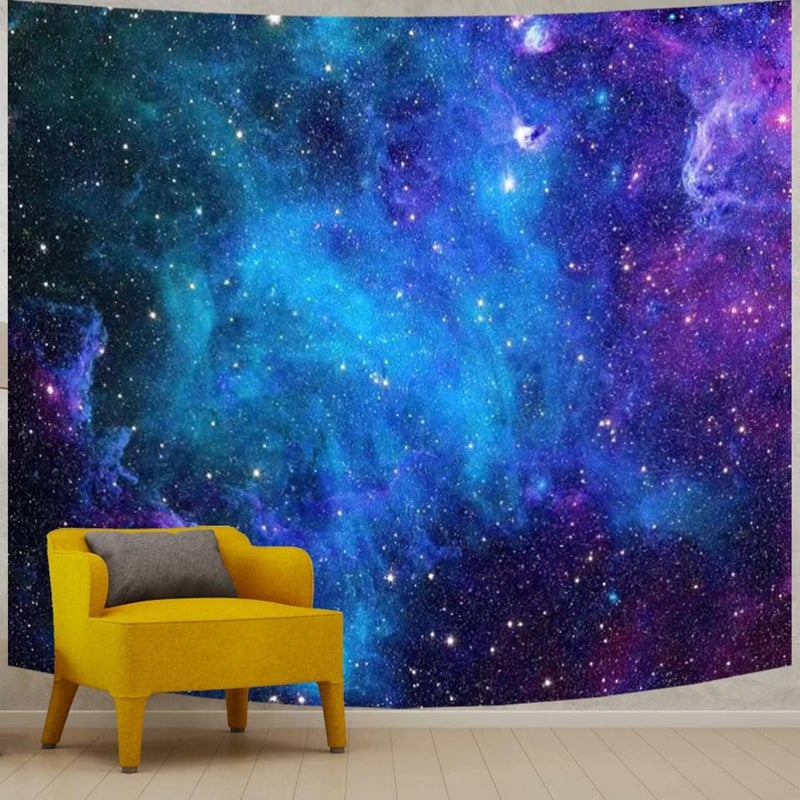 Apdidl Galaxy Tapestry for Bedroom Aesthetic Space Blue Night Starry Sky Stars Universe Tapestry Mysterious Nebula Wall Hanging Backdrop Room Decor for Bedroom Living Room (51'' x 60'') - Image 1