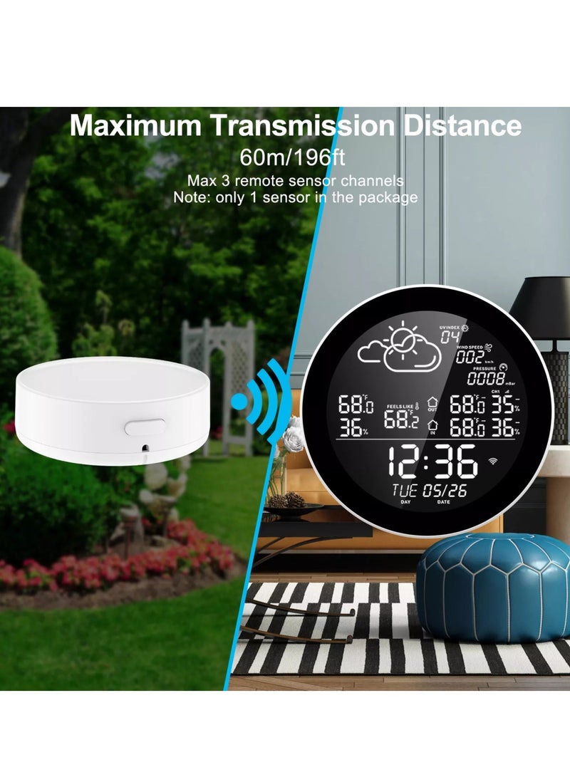 WiFi Smart Weather Station with Clock, Wireless Indoor Outdoor Thermometer Hygrometer Large Color Screen Display, Weather Forecast Clock for Home, Office, Hall, School, Restaurant (with 3 Sensor)  - Image 2